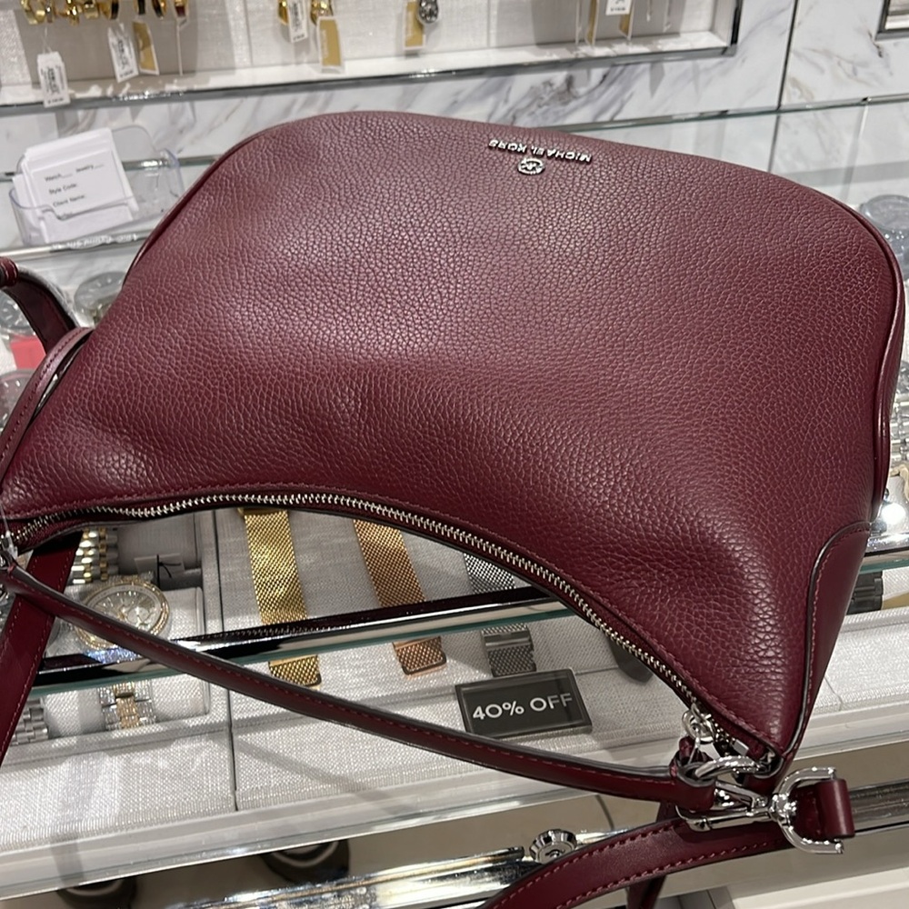 Michael Kors Burgundy Leather Shoulder Bag - Picture 8 of 16